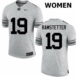 NCAA Ohio State Buckeyes Women's #19 Joe Ramstetter Gray Nike Football College Jersey VDQ0145MT